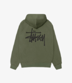 Basic Stussy Zip Green Hoodie